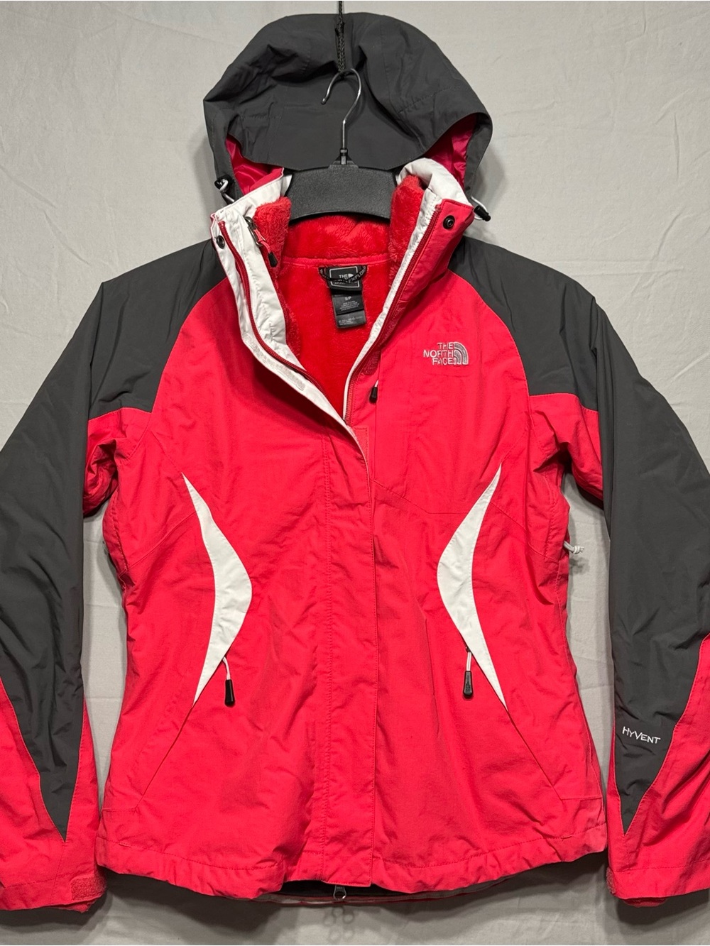 The North Face Women's Pink, Gray & White Ski Jacket